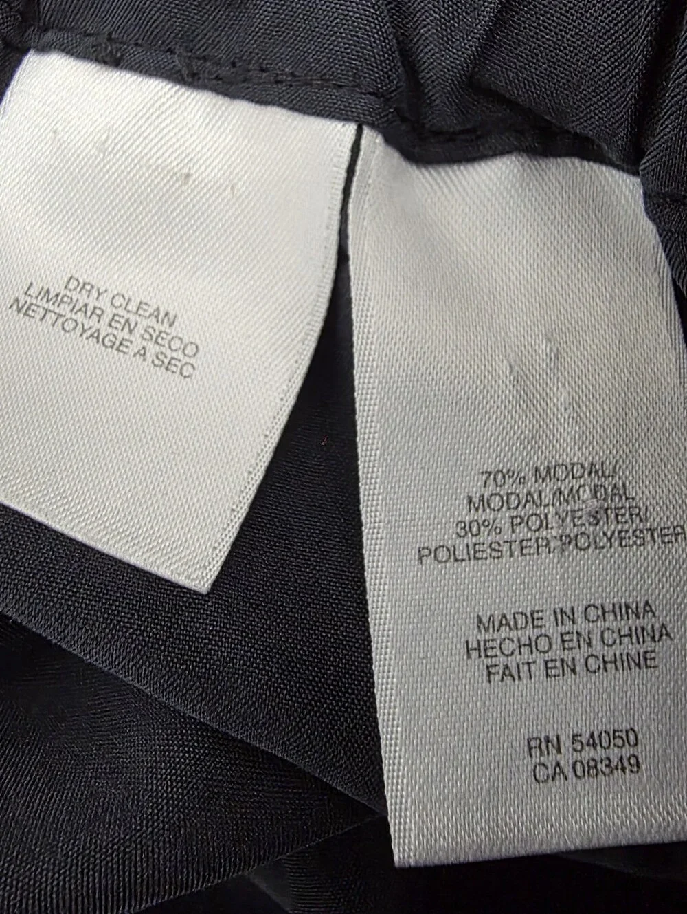 Jones New York Black Tencel Pull On Straight Leg Pants Medium Minimalist